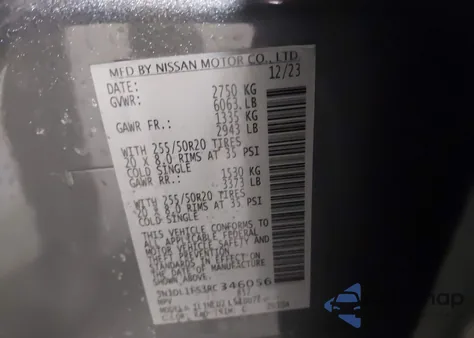 2024 Infiniti Qx60 Luxe Awd z USA, uszkodzony, nr VIN 5N1DL1FS3RC346056